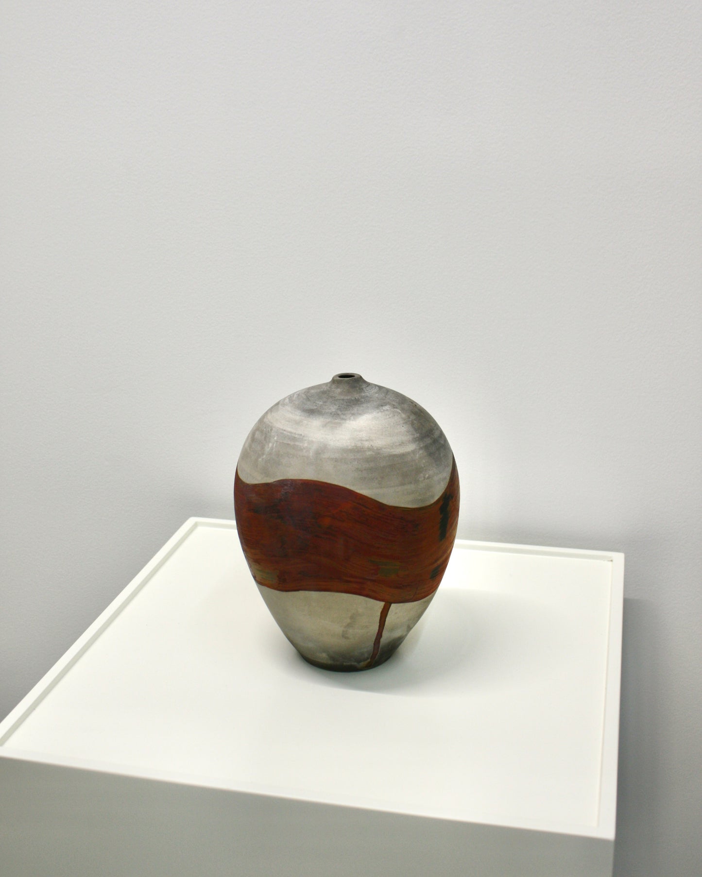 Raku Copper Red Vase