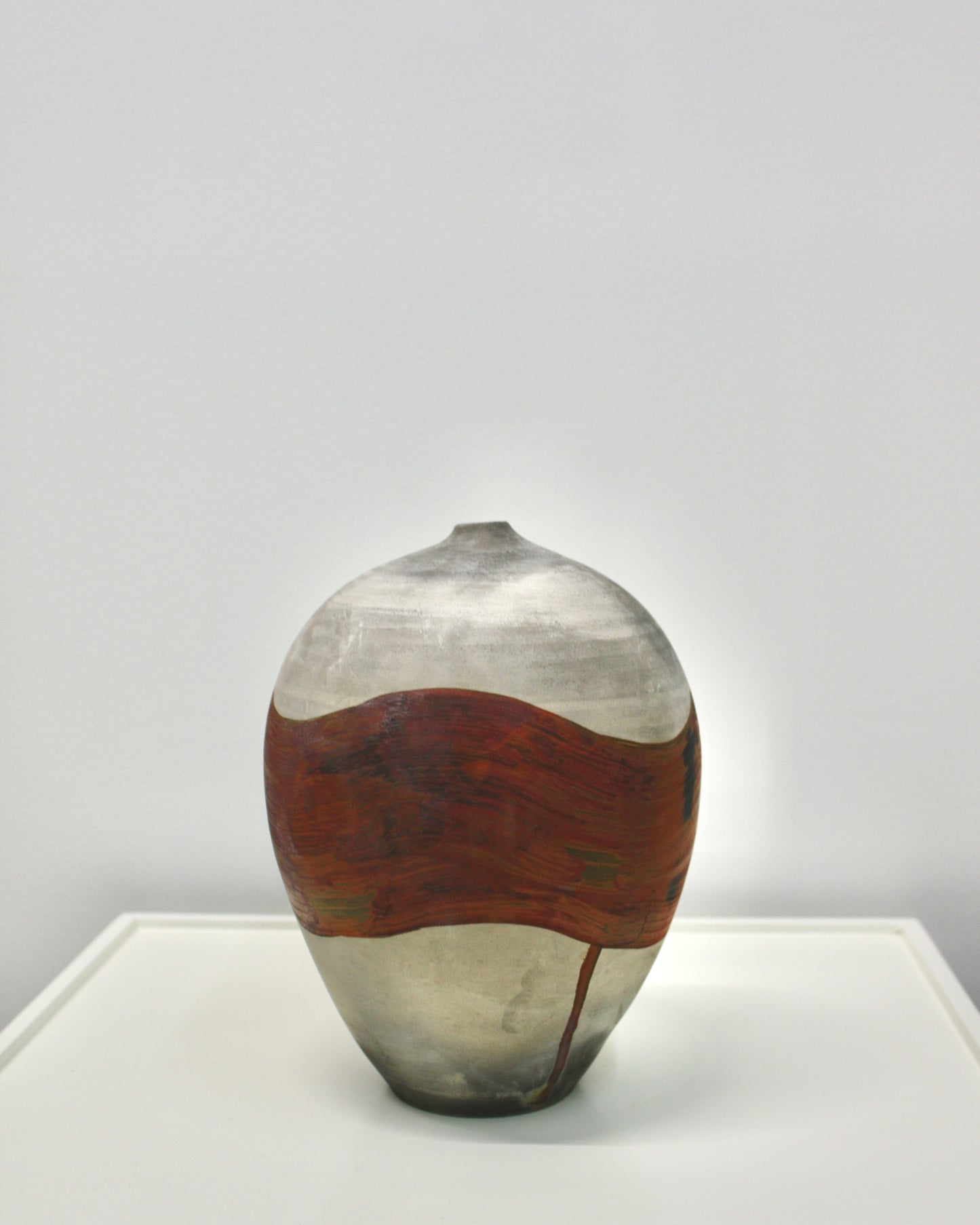 Raku Copper Red Vase